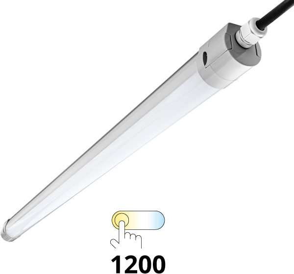 Pragmalux LED TL Waterdicht Armatuur Essence Slim IP65 120cm 35W 3000K-6000K 4000-4450lm 3x1,5mm Doorvoerbedrading (2x36W) Distrilight